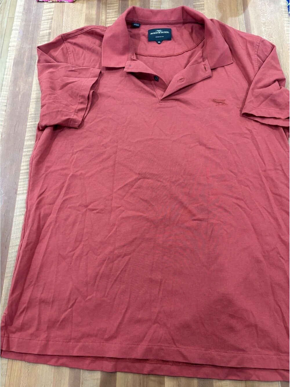 Rodd & Gunn Polo Shirt XL Sport Fit Red Short Sleeve Button Down